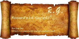 Rosenfeld Gergő névjegykártya