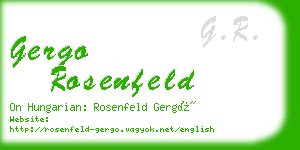 gergo rosenfeld business card